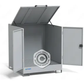 депо для кубической емкости дкб-1350, решетчатый настил, сточный поддон