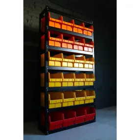 стеллаж складской с пластиковыми ящиками 700