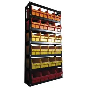 стеллаж складской с пластиковыми ящиками 700