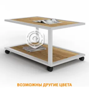 стол журнальный жс-23 (лдсп дуб вотан, каркас серый)