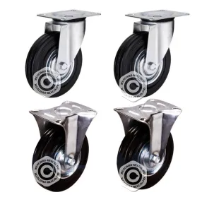 комплект платформенных 2 поворотных 2 неповоротных колес d125 мм (г/п 300кг)