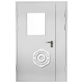 дверь техническая двупольная со стеклом